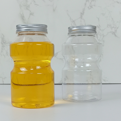 0.5L الغذاء الصف PET زجاجات بلاستيكية قبعات الدائري دلو شكل عصير الحليب